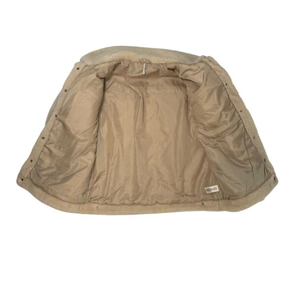 Free People Tan Sherpa Jacket Women’s Large Cozy Winter Coat - Picture 3 of 7